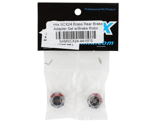 Samix SAMSCX24-4415FS SCX24 Brass Rear Brake Adapter Set w/Brake Rotor