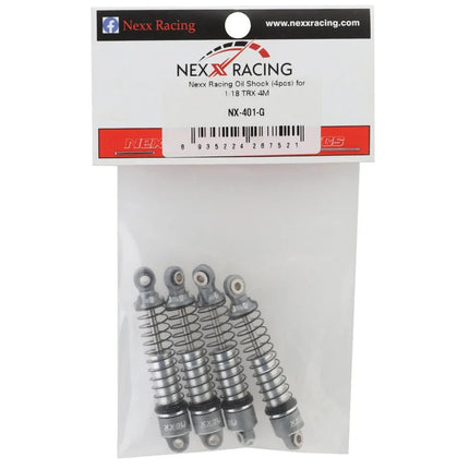 NEXX Racing 56mm Aluminum Threaded Oil-Filled Shocks (Grey) Traxxas TRX-4M