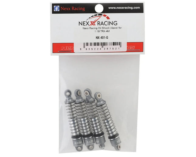 NEXX Racing 56mm Aluminum Threaded Oil-Filled Shocks (Grey) Traxxas TRX-4M