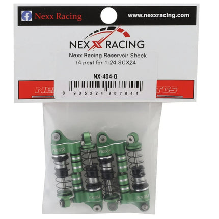 NEXX Racing SCX24 36mm Aluminum Oil-Filled Threaded Reservoir Shocks (Green)