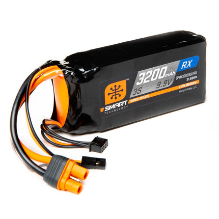 Spektrum RC 9.9V 3200mAh 3S 15C Smart LiFe ECU Battery: Universal Receiver, IC3