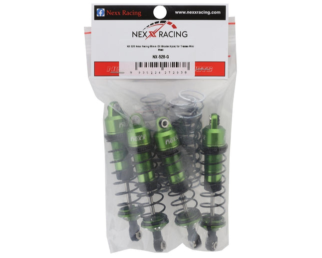 NEXX Racing Aluminum Threaded Oil-Filled Shocks Traxxas 4x4 Mini Maxx Green