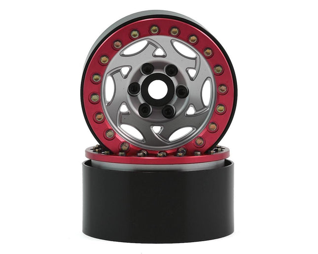 SSD RC SSD00248 1.9"" Champion Beadlock Wheels (Silver/Red)