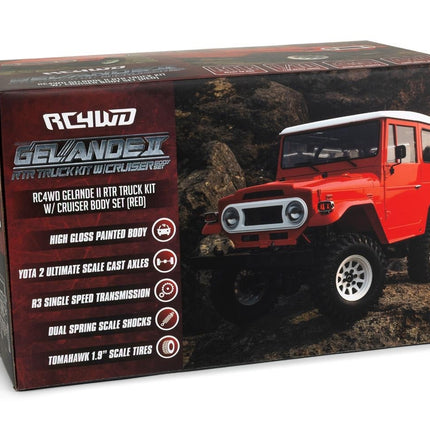 RC4WD Gelande II RTR 1/10 Scale 4WD Crawler w/Cruiser Body Set Red RC4ZRTR0047