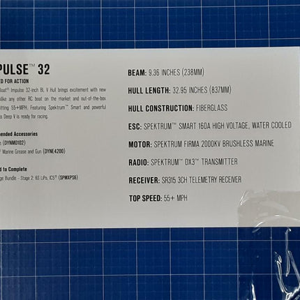 Pro Boat Impulse 32" Deep-V RTR Brushless Boat White/Red PRB08037T2 New!!