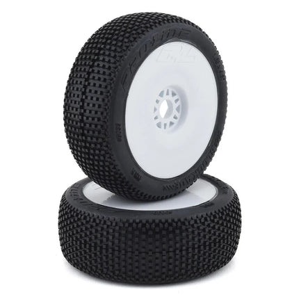 Pro-Line Blockade Pre-Mounted 1/8 Buggy Tires White (S3) w/Lightweight Wheel