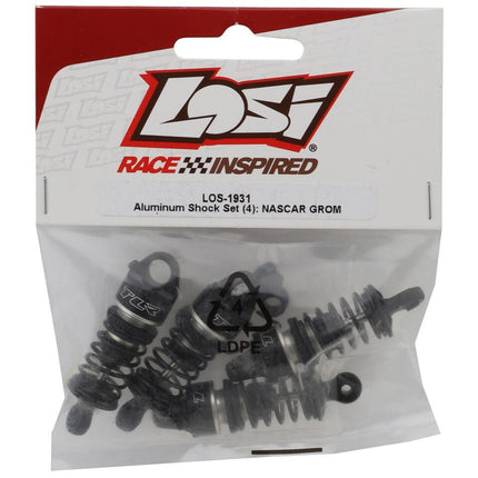 Losi NASCAR Pre-Assembled Oil-Filled Aluminum Threaded Shock Set (Black) (4)