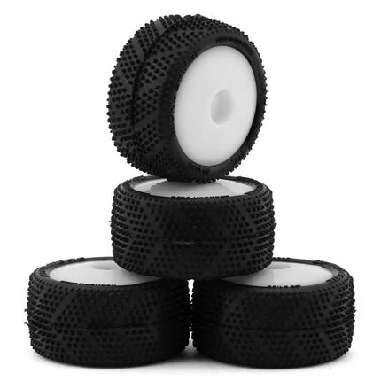 UpGrade RC Micro Spiker Pre-Mounted Carpet Tires for Losi® Micro-T (White) (4)