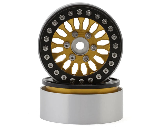 Reefs RC 1.9" SHIELD Aluminum Rock Crawler Beadlock Wheels w/Reef Hubs & Rings