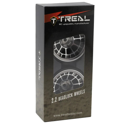 Treal Hobby 2.2" Type-A Beadlock Wheels (Titanium/Silver) (2) TLHTWHEEL-48