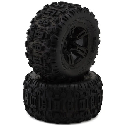 Traxxas Sledgehammer Belted 3.8" Pre-Mounted Monster Truck Tires Black TRA9573