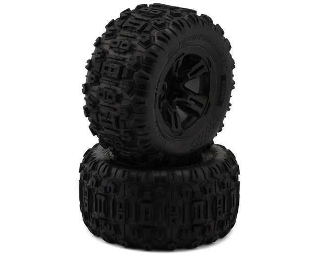 Traxxas Sledgehammer Belted 3.8" Pre-Mounted Monster Truck Tires Black TRA9573