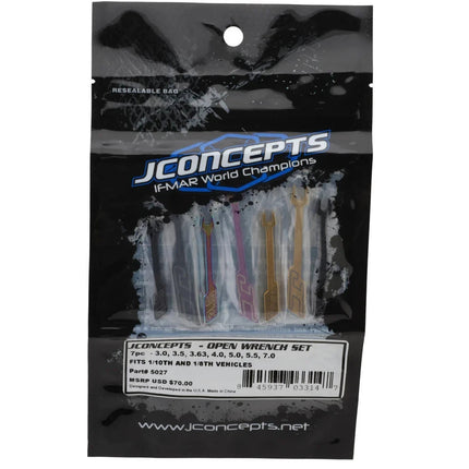 JConcepts Steel Open Turnbuckle Wrench Set (7) (3/3.5/3.63/4/5/5.5/7mm) JCO5027