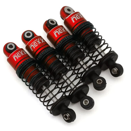 NEXX Racing Losi Micro-B Pre-Assembled Aluminum Oil-Filled Shocks (Red) (4)