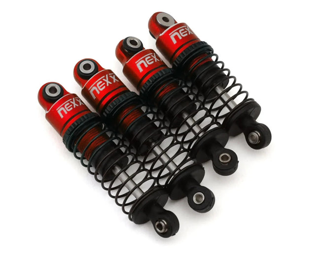 NEXX Racing Losi Micro-B Pre-Assembled Aluminum Oil-Filled Shocks (Red) (4)