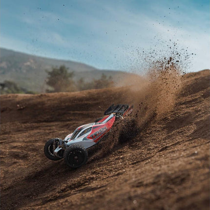 Arrma Typhon Grom MEGA 4WD 380 Brushed 1/18 Buggy RTR Red/White ARA2106T2