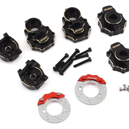 Samix Brass Rear Hub Carriers, Inner & Outer Portal Covers Set for Traxxas TRX-4