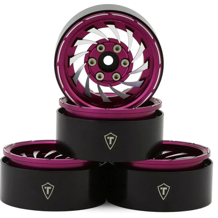 Treal Hobby Cyclone 1.9" Aluminum Beadlock Wheels (Pink) (4) (122.5g)
