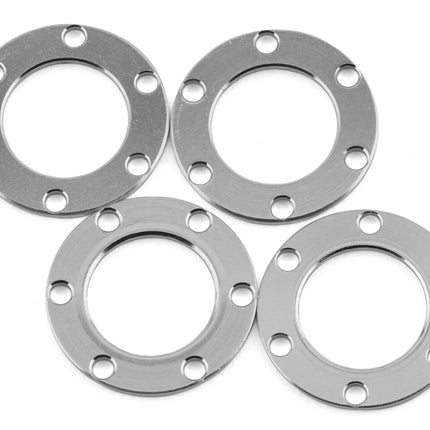 Samix Alum/Brass 1.0" Beadlock Wheel Set TRX4M w/7mm Hex Red 35g Adj. Offset