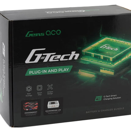 Gens Ace G-Tech Smart 3S Bundle w/Two 3S 60C EC5 LiPo Batteries (5300mAh) & D300