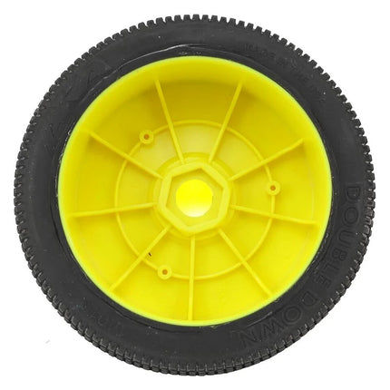 AKA Double Down 1/8 Buggy Pre-Mounted Tires Soft - Long Wear w/EVO Wheels Yellow