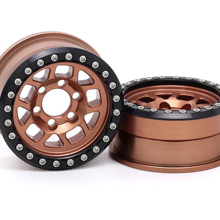 Vanquish Products 2.2" Battle Born Wheels Whiskey CNC Alum Crawl Beadlock Bronze