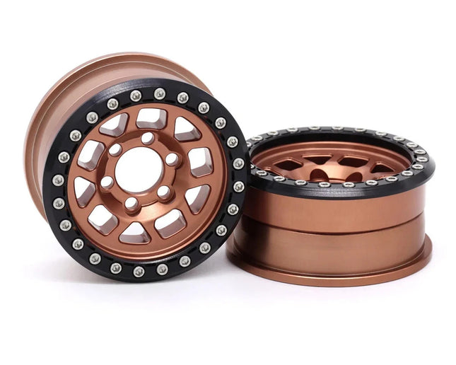 Vanquish Products 2.2" Battle Born Wheels Whiskey CNC Alum Crawl Beadlock Bronze