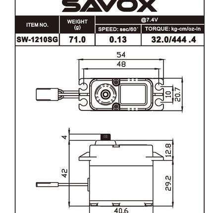 Savox Waterproof High Volt Coreless Digital Servo with Soft Start Black Edition
