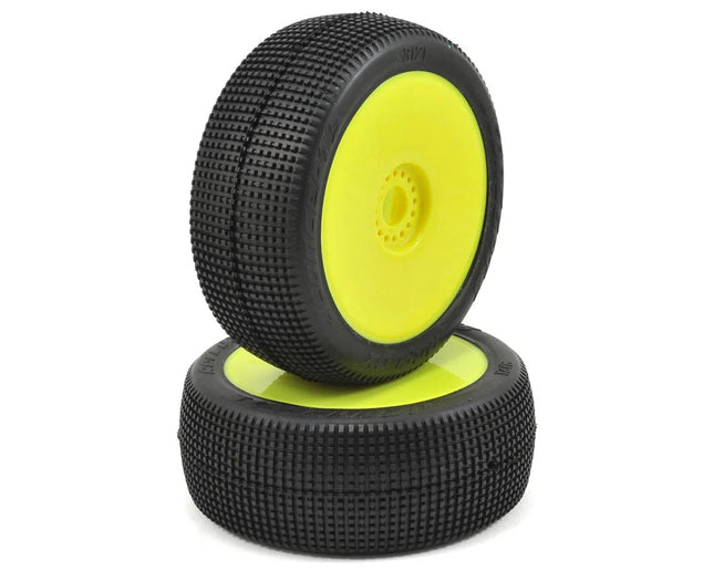 JConcepts Reflex Pre-Mounted 1/8th Buggy Tires (2) (Yellow) (Green) JCO3121-22