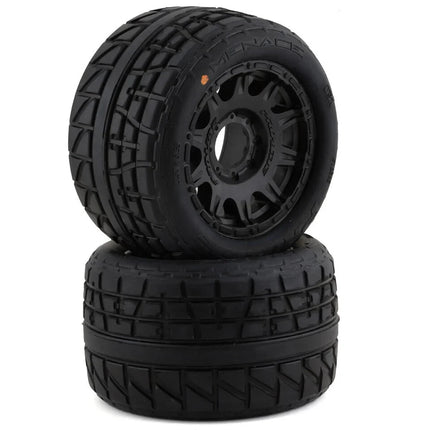 Pro-Line 1/8 Menace HP Belted 3.8 Pre-Mounted Truck Tires Black S3 w/Raid Wheels