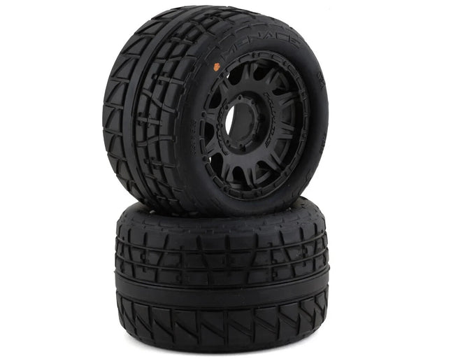 Pro-Line 1/8 Menace HP Belted 3.8 Pre-Mounted Truck Tires Black S3 w/Raid Wheels