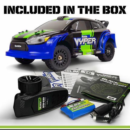 BlackZon Vyper RX 1/16 4WD Rally Car - Blue/Green BZN540282