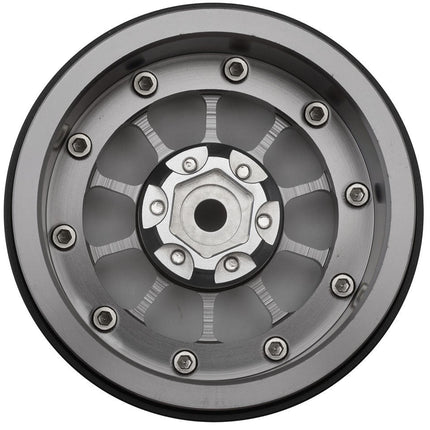 Treal Hobby 2.2" Type-A Beadlock Wheels (Titanium/Silver) (2) TLHTWHEEL-48