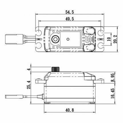 Savox Low Profile Digital Servo with Soft Start, 0.09sec / 125oz @ 6V