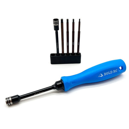 Bold RC Tool Set 1/4" Quick Drive Hex & Nut Driver 6 Piece Set w/Handle BOL10630
