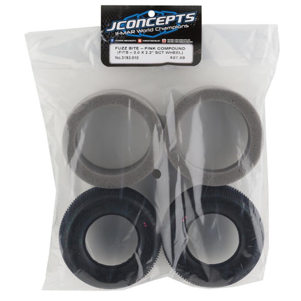 JConcepts Fuzz Bite Short Course Carpet Tires (2) (Pink) 3192-010