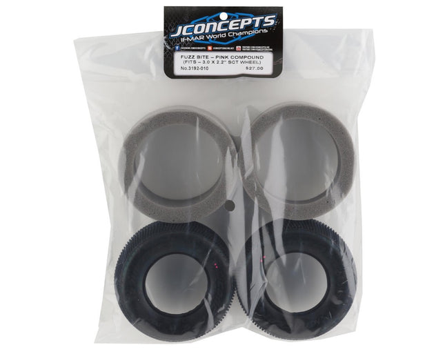 JConcepts Fuzz Bite Short Course Carpet Tires (2) (Pink) 3192-010
