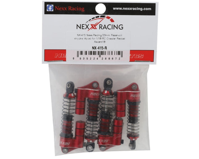NEXX Racing Redcat Ascent18 Reservoir Aluminum Oil Shocks (Red) (53mm)
