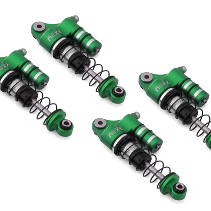 NEXX Racing SCX24 36mm Aluminum Oil-Filled Threaded Reservoir Shocks (Green)