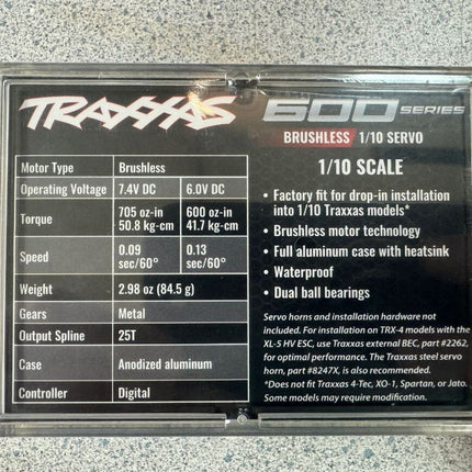 Traxxas Servo Digital High Torque Brushless 6v@.13/600oz 7.4V@.09/705oz TRA2280