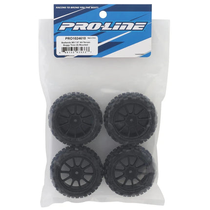 Pro-Line Badlands MX 1.9" Pre-Mounted Buggy Tire w/Mach-10 Wheel (Black)