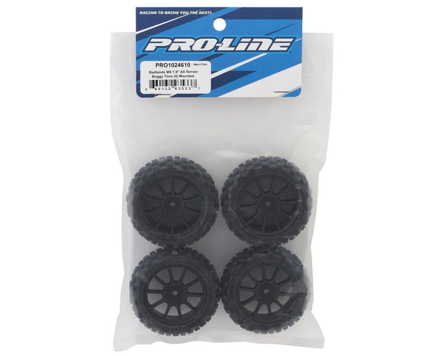 Pro-Line Badlands MX 1.9" Pre-Mounted Buggy Tire w/Mach-10 Wheel (Black)