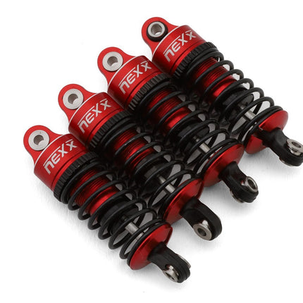 NEXX Racing Losi NASCAR Aluminum Oil-Filled Threaded Shocks (Red) (4)