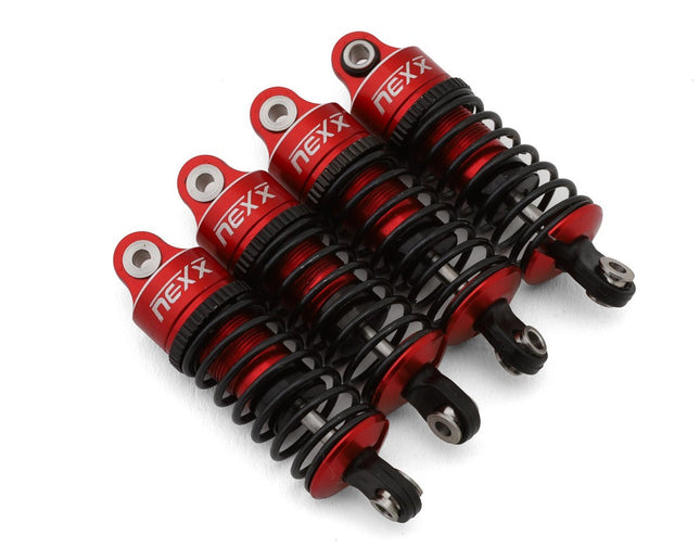 NEXX Racing Losi NASCAR Aluminum Oil-Filled Threaded Shocks (Red) (4)