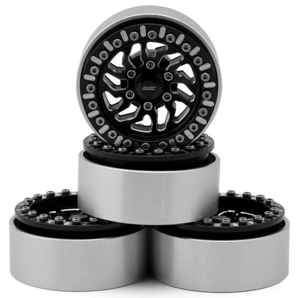 Samix Multi Crawlers Angled Spoke 1.9" Alum Adj Offset Beadlock Wheels Black