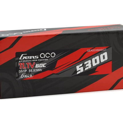 Gens Ace G-Tech Smart 3S LiPo Battery 60C (11.1V/5300mAh) w/T-Style Connector 