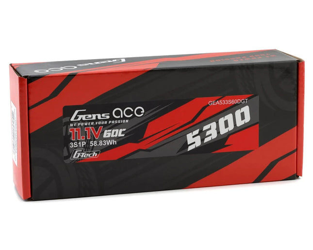 Gens Ace G-Tech Smart 3S LiPo Battery 60C (11.1V/5300mAh) w/T-Style Connector 