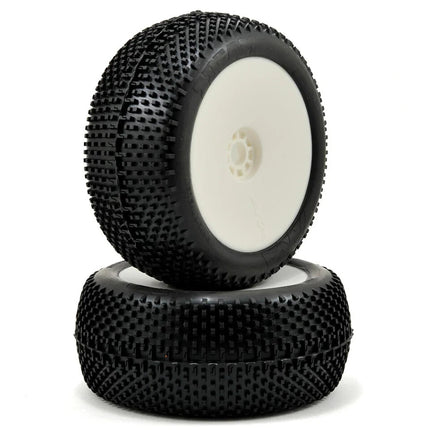 AKA I-Beam 1/8 Truggy Pre-Mounted Tires (White) (Super Soft - Long Wear)