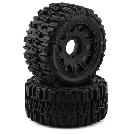 Pro-Line Trencher 5.7" Pre-Mounted Tires w/Raid Wheel (Black) w/24mm Hex