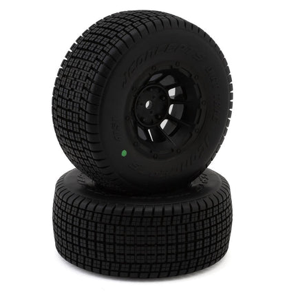 JConcepts Dirt Trac Pre-Mounted Dirt Oval Tires (Green) w/12mm Hex 4151-3234